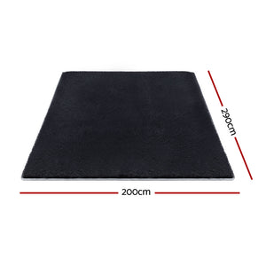 Oversized Shaggy Rug | 200x290cm | Plush Pile | Black