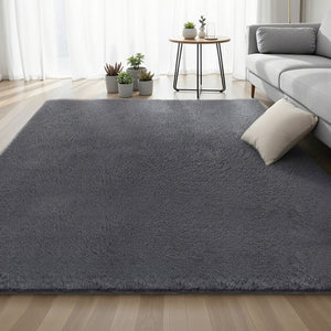 Extra Large Shag Rug | 200x290cm | Plush Carpet | Grey