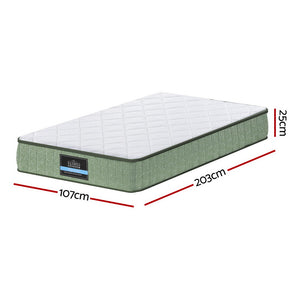 Memory Foam Mattress 25cm | Dual Layer Cool Charcoal Foam | Zipper Cover | King Single Size