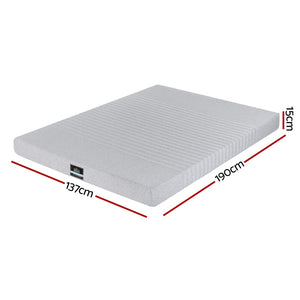 Bedding Memory Foam Mattress 15cm | Cool Gel Charcoal | 7-Zone Support | Bamboo Cover | Double Size