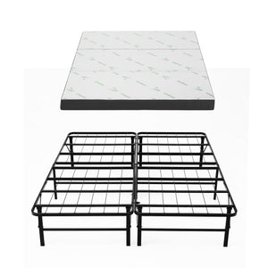 Giselle Folding Bed with Mattress Double Portable Foldable Guest Bed Bamboo Cover
