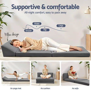 Tri-Fold Folding Mattress | Sleeping & Camping Floor Cushion