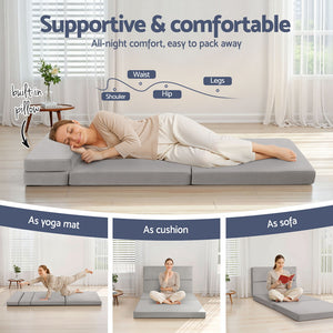 4-Fold Sofa Bed Mattress | Folding Sleeping Camping Cushion
