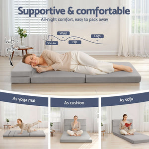 4-Fold Sofa Bed Mattress | Folding Sleeping Camping Cushion