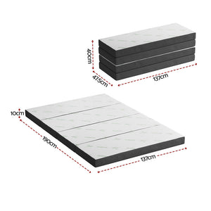 Foldable Mattress | Bamboo Fabric Folding Foam Mattress | Double Size