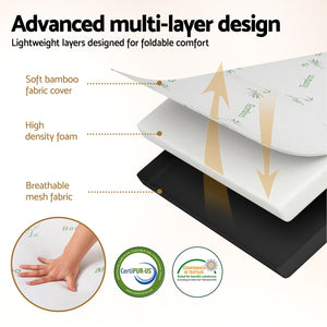 Foldable Mattress | Bamboo Fabric Folding Foam Mattress | Queen Size
