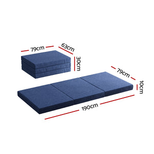 Giselle Bedding | Foldable Mattress | Folding Foam | Single | Blue