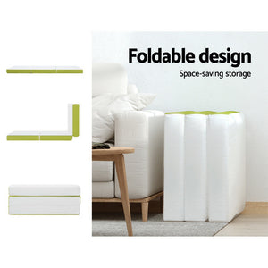 Bedding | Foldable Mattress | Folding Foam Trifold | Green