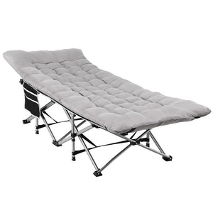 Heavy Duty Folding Bed | 185cm | Mattress Included | Grey