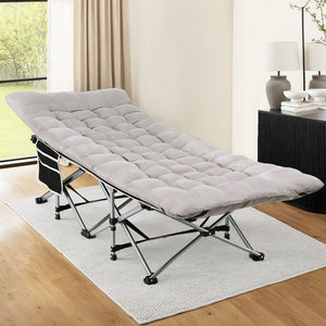 Heavy Duty Folding Bed | 185cm | Mattress Included | Grey