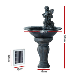 Gardeon Solar Water Feature with LED Lights | Angel | 94cm
