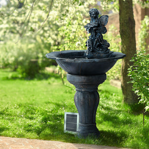 Gardeon Solar Water Feature with LED Lights | Angel | 94cm