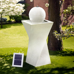 Solar Fountain Water Feature | Bird Bath | Outdoor Garden | LED Lights Ball | 85CM