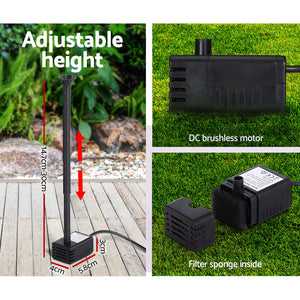 Solar Pond Pump | Submersible Water Fountain Kit | 4.4FT Height