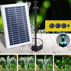 Solar Pond Pump | Submersible Water Fountain | With Battery LED Lights | 4.4FT