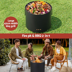 Grillz Fire Pit | Portable Deep Bowl | Outdoor BBQ Fireplace
