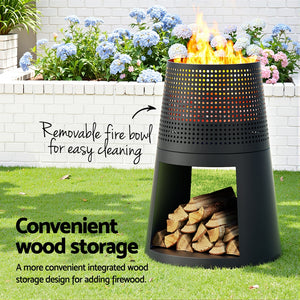 Grillz Fire Pit | Deep Bowl Iron | Outdoor Fireplace