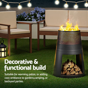 Grillz Fire Pit | Deep Bowl Iron | Outdoor Fireplace