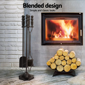 Fireplace Tool Set - Poker + Brush + Shovel + Tongs