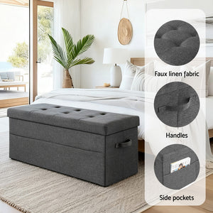 Foldable Storage Ottoman | Foot Stool | Space Saving