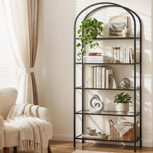 Industrial Bookshelf | 5-Tier Display Shelf | Black