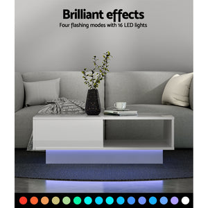 Coffee Table | LED Lights | White
