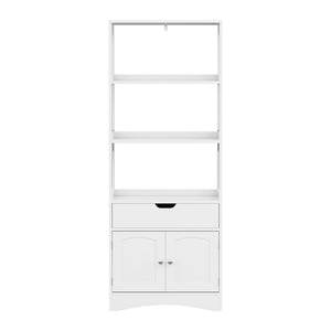 Artiss Bathroom Floor Storage Cabinet with 2 Drawers 3 Open Shelves 2 Doors White
