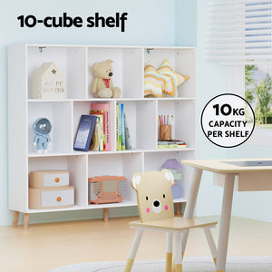 Artiss Bookshelf | 3 Tiers | 10 Cubes | CORA | White