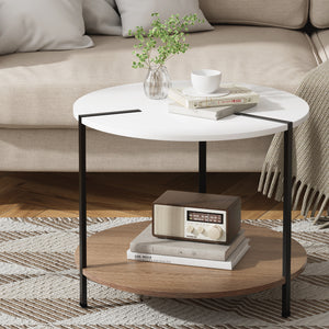 Coffee Table | Side Table | Round White | Cedric