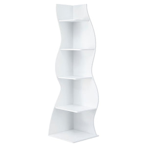 Artiss 5-Tier Bookshelf Corner Shelf S-shaped Storage Rack White