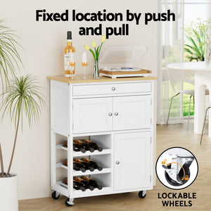 Kitchen Island Trolley | Rolling Serving Cart | Storage Drawer Cupboard | Kitchen Furniture