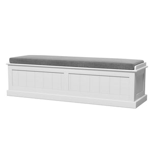 Artiss Storage Ottoman Blanket Box | 140cm | Fluted | Grey
