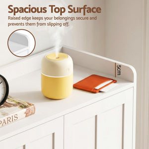 Shoe Storage Cabinet | 3 Adjustable Shelves | White
