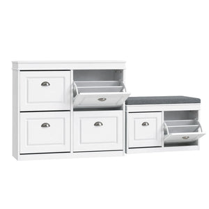 Artiss Shoe Cabinet Bench Set Flip Drawer Hallway Living Room White