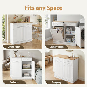 Artiss Buffet Sideboard Cabinet Kitchen Tilt Out Bin Holder Storage Cupboard