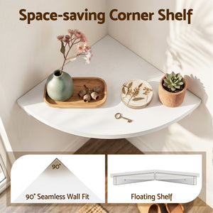 Artiss 3pc Corner Floating Wall Shelf Wall Mounted Display Rack Round Edge White