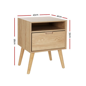Bedside Table Drawers | Side Table Shelf | Storage Cabinet | Nightstand | GORR