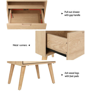 Bedside Table Drawers | Side Table Shelf | Storage Cabinet | Nightstand | GORR