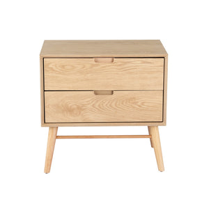 Bedside Table Drawers | Side End Table | Storage Cabinet | Nightstand | Oak | GINO