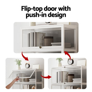 5-Tier Display Bookcase | Clear Shelf Design | White