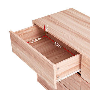 Artiss Chest of Drawers | 6 Drawer Cabinet | Dresser Table | Tallboy Storage | Bedroom | Pine