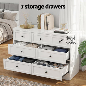 7 Drawer Chest of Drawers | Dresser Cabinet | White