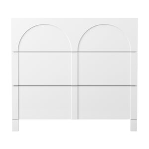 Chest of Drawers | 3-Drawer Lowboy Dresser | White Finish