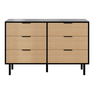 6 Drawer Dresser | Chest of Drawers | Black & Pine
