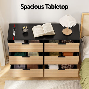6 Drawer Dresser | Chest of Drawers | Black & Pine