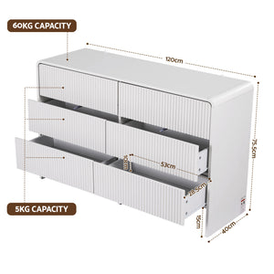 Chest of Drawers | 6 Drawer Dresser Cabinet | White