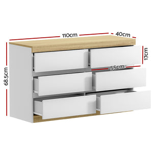 6 Chest of Drawers | Cabinet Dresser Table | Tallboy Storage | Bedroom White