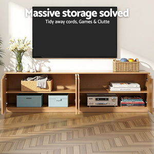 TV Unit Cabinet | 180cm | Storage Entertainment | Pine Finish