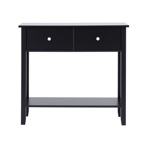 Console Table 80cm | 2 Drawers | Hallway Entryway | Black