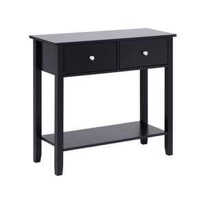 Console Table 80cm | 2 Drawers | Hallway Entryway | Black
